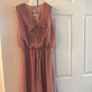 Pink and black polka dot dress